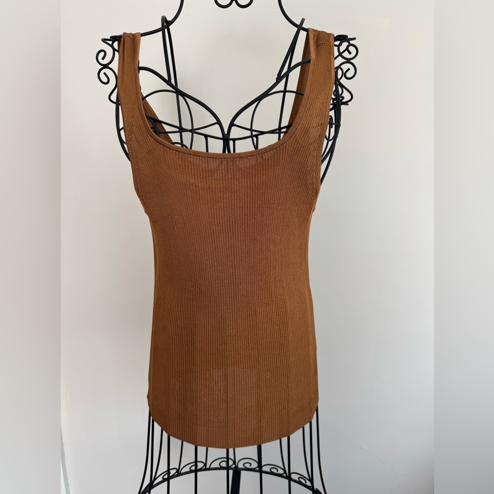 Madewell Brown Fitted Ribbed Tank Top